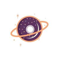 donut planeet vector logo ontwerp. uniek bakkerij logotype ontwerp sjabloon.