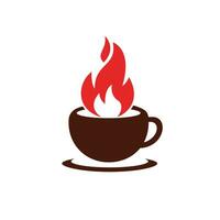 heet koffie vector logo ontwerp sjabloon.