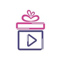 geschenk video logo sjabloon ontwerp. vector