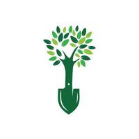 Schep boom vector logo ontwerp. groen tuin milieu logo ontwerp sjabloon.