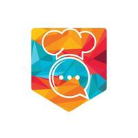 chef praten vector logo ontwerp.