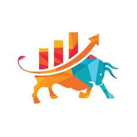 financieel stier logo ontwerp. handel stier grafiek, financiën logo. vector