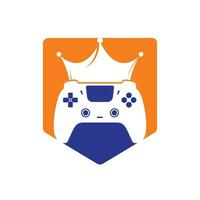 spel koning vector logo ontwerp. gamepad met kroon vector icoon ontwerp.