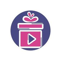 geschenk video logo sjabloon ontwerp. vector