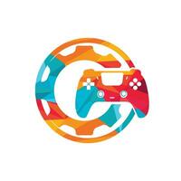 gamepad reparatie vector logo ontwerp sjabloon. uitrusting met troosten icoon vector logo ontwerp.