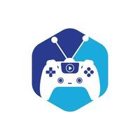 gaming TV vector logo ontwerp. televisie en gamepad icoon vector ontwerp.