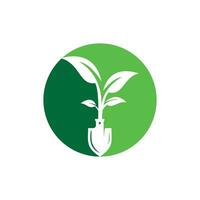 Schep boom vector logo ontwerp. groen tuin milieu logo ontwerp sjabloon.