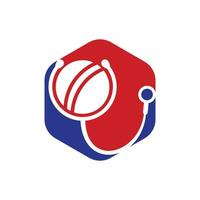 krekel stethoscoop vector logo ontwerp. sport- Gezondheid en zorg logo concept.