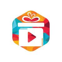 geschenk video logo sjabloon ontwerp. vector