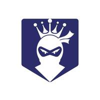koning Ninja vector logo ontwerp.