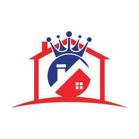 huis koning vector logo ontwerp.