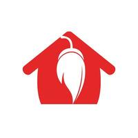 Chili huis vector logo ontwerp. heet voedsel logo concept vector. heet Chili icoon symbool.