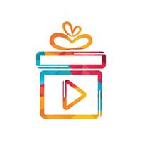 geschenk video logo sjabloon ontwerp. vector