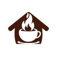 heet koffie vector logo ontwerp sjabloon.