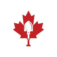 Canada arbeid vector logo ontwerp sjabloon. Schep met esdoorn- blad icoon vector logo ontwerp.