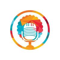 zwart mensen vector podcast logo ontwerp.
