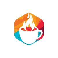 heet koffie vector logo ontwerp sjabloon.