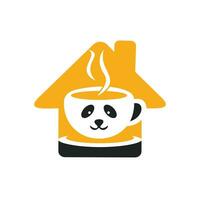 panda koffie vector logo ontwerp sjabloon. koffie winkel of restaurant logo concept.