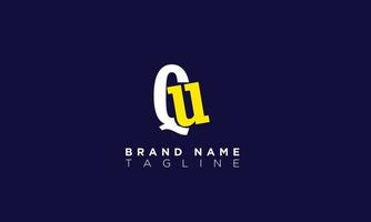 alfabet letters initialen monogram logo qu, uq, q en u vector