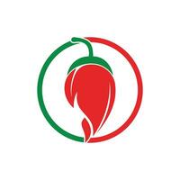 Chili heet en pittig voedsel vector logo ontwerp inspiratie. Chili peper icoon vector logo sjabloon.