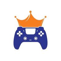 spel koning vector logo ontwerp. gamepad met kroon vector icoon ontwerp.