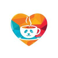 panda koffie vector logo ontwerp sjabloon. koffie winkel of restaurant logo concept.