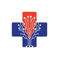 medisch tech vector logo ontwerp.