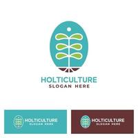 elegant en minimalistisch holticultureel logo ontwerp vector