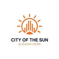 minimalistische en luxe logo concept voor stad van de zon vector