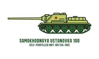 wereld oorlog 2 samokhodnaya ustanovka 100 leger Russisch tank vector