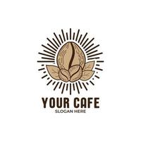 wijnoogst koffie cafetaria premie logo vector
