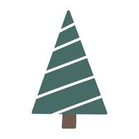 vector hand- getrokken Kerstmis boom geïsoleerd Aan wit achtergrond icoon. abstract tekening tekening bossen. decoratief wijnoogst Spar boom voor seizoensgebonden ontwerp, groet kaart. net met nieuw jaar guirlande.