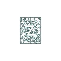 gemakkelijk brief z logo in bloemen ornament eerste ontwerp concept vector