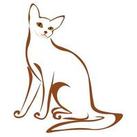 abessijn kat gestileerde portret, huisdier ras vector