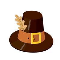 een bruin hoed met een gesp Aan dankzegging dag . vector