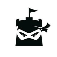 kasteel Ninja vector logo ontwerp sjabloon.