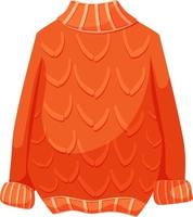 herfst gebreid trui in oranje, herfst kleren vector
