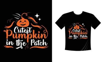 schattigste pompoen in de lap -halloween afdrukken t-shirt typografie ontwerp vector