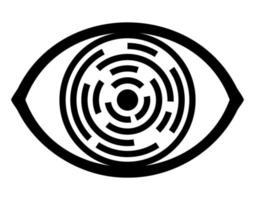 oog icoon zwart en wit illustratie. vector