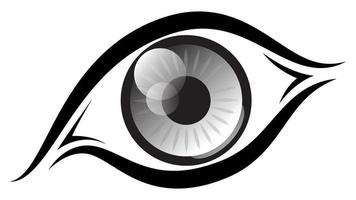 oog icoon zwart en wit illustratie. vector