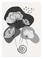 creatief minimalistische hand- getrokken illustratie bloemen. bloemen en botanisch elementen. perfect voor muur decoratie, groet kaart, verhaal, banier, icoon, ansichtkaart of brochure Hoes ontwerp. vector