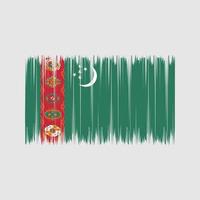 Turkmenistan vlag borstel. nationale vlag vector