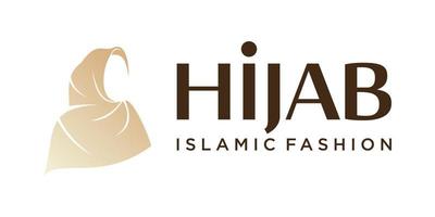 hijab moslim vrouw silhouet logo ontwerp voor religieus centrum, Islamitisch centrum vector