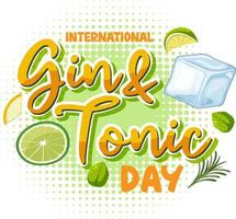 Internationale gin en tonic dag logo ontwerp vector