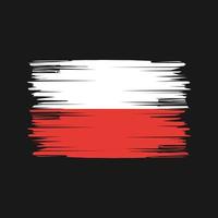 Poolse vlag penseelstreken. nationale vlag vector