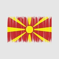 vlagborstel van noord-macedonië. nationale vlag vector