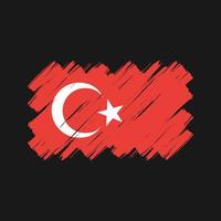 turkije vlag penseelstreken. nationale vlag vector