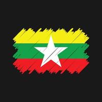 Myanmar vlag borstel vector. nationale vlag vector