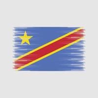 republiek congo vlag borstel. nationale vlag vector