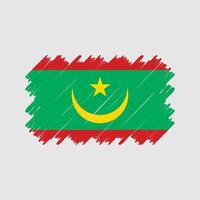 Mauritanië vlag borstel vector. nationale vlag vector